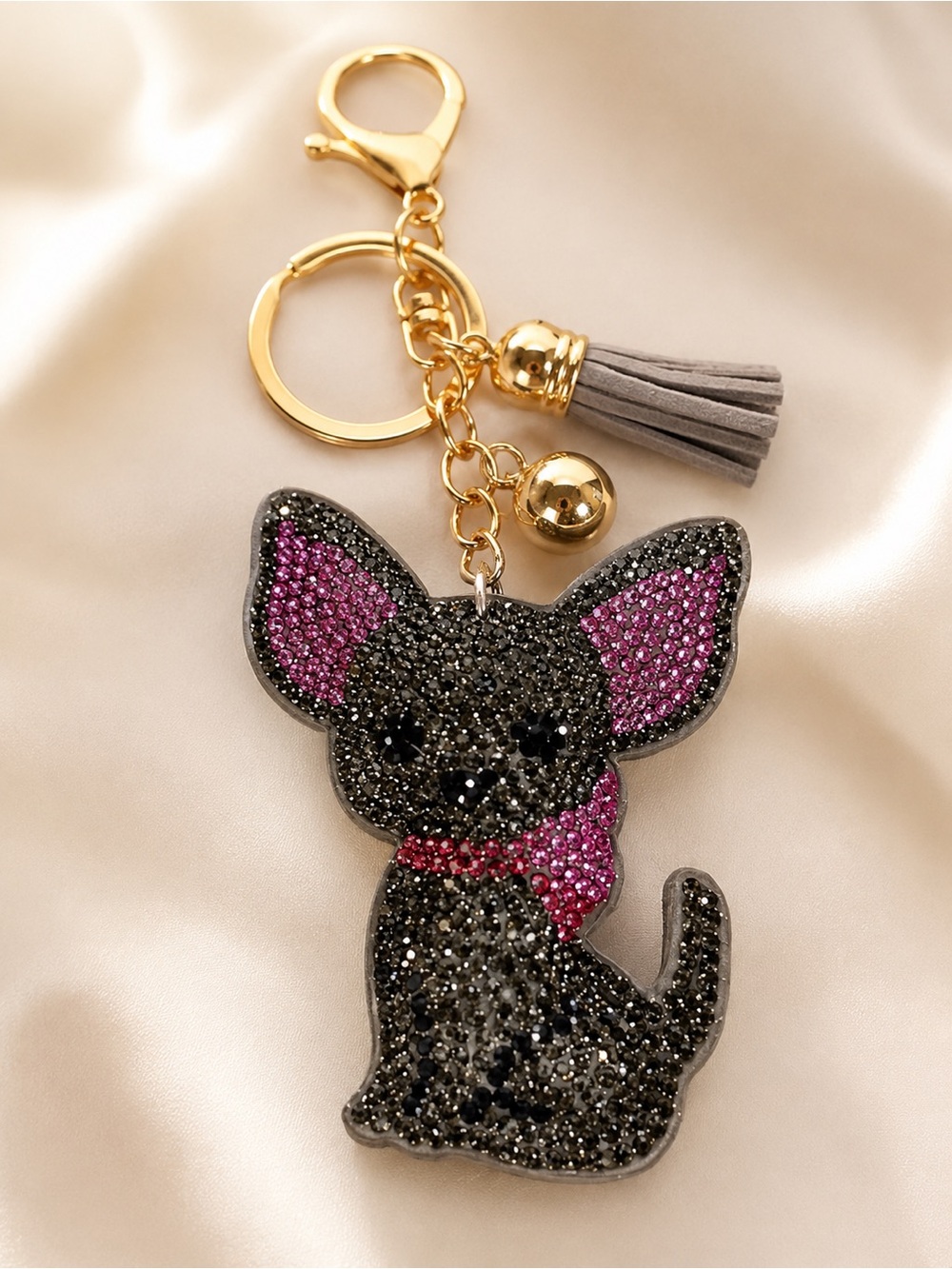 Chihuahua Dog bag charm Keychain purse charm